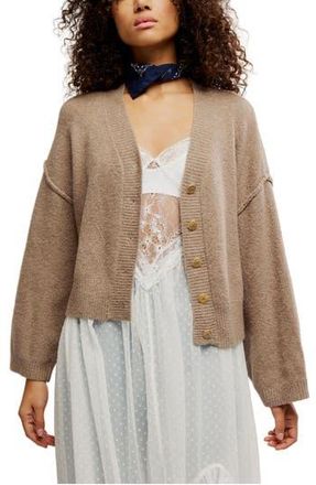 Free People Cool of the Night Cardigan in Mocha Melange at Nordstrom Rack, Size X-Small
