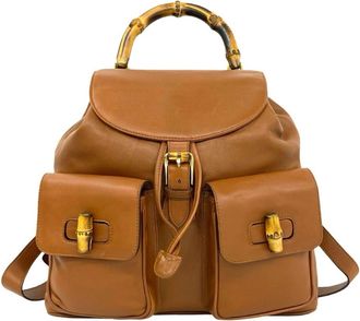 Gucci Brown Leather Backpack (Pre-Owned)