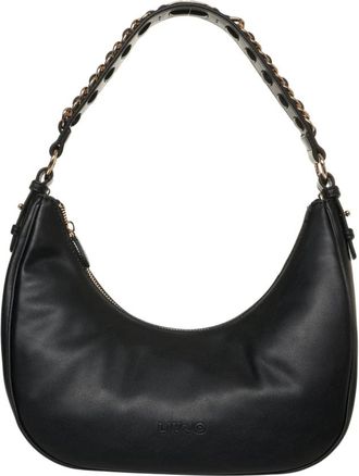 Liu Jo Stijlvolle Halvemaan Handtas met Kettingband - Dames - Schoudertassen - Zwart - ONE Size - Leer - Tassen