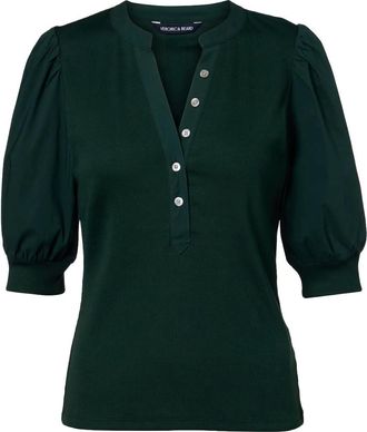 Veronica Beard Womens Coralee Top, Dark Hunter Green
