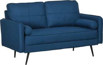 HOMCOM 2 Seater Sofa for Living Room Loveseat Sofa with Pillows for Bedroom