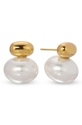 Eye Candy Los Angeles Maria Imitation Pearl Stud Earrings in Gold at Nordstrom Rack