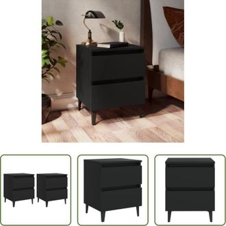 vidaXL vidaXL Comodino nero - Comodini 2pz Neri 40x35x50 cm in Legno Multistrato