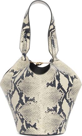 Khaite Mini Lotus Snakeskin Embossed Leather Tote Bag in 121 Natural at Nordstrom