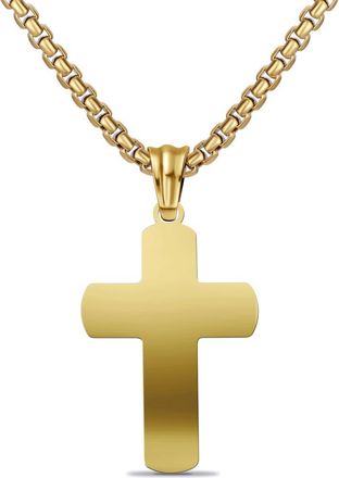 Edforce Polished Cross Pendant Necklace in Gold at Nordstrom Rack