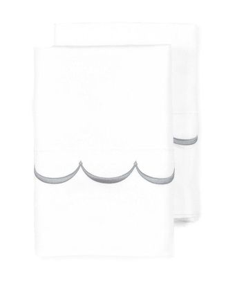 Melange Home M&eacute;lange Home 600Tc Sateen Cotton Scallop Embroidered Pillowcases