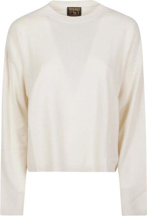 Woolrich Comfortabele Trui - Dames - Ronde hals truien - Wit - M - Truien & Vesten