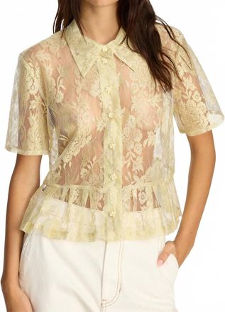Munthe Bustona Lace Button Down Top In Gold