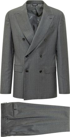 Dolce & Gabbana Grey Peaked Lapel Suit