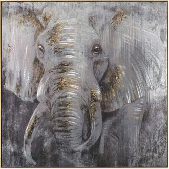 Schubiger M&ouml;bel Bild mit Rahmen Elefant in Silber