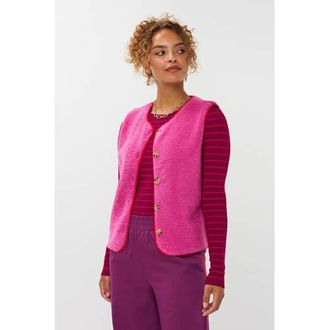 Ydence teddy gilet roze