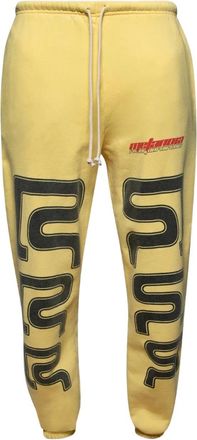 RRR123 Broek met trekkoord en grafische print - Geel