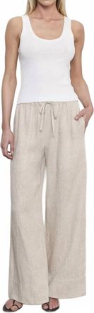 Enza Costa Linen Cropped Summer Pant In Jute Heather