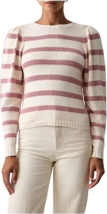 Twinset Maglione a righe con scollo rotondo - - Knitwear - Donna - Beige - L