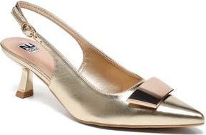 Ninety Union Lana Slingback Kitten Heel Pump in Gold at Nordstrom Rack, Size 10
