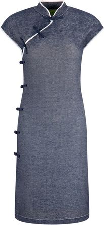 Shanghai Tang Abito midi Qipao - Blu
