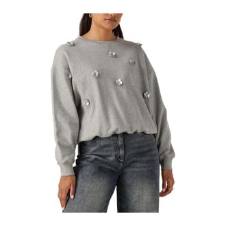 Nukus Beatriz Pullover Flower - Dames - Sweatshirts - Grijs - L - Katoen - Hoodies & sweatvesten