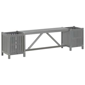 vidaXL Banco De Jard&iacute;n Muebles De Exterior Terraza Con 2 Maceteros 150 Cm Madera De Acacia Gris 020011340