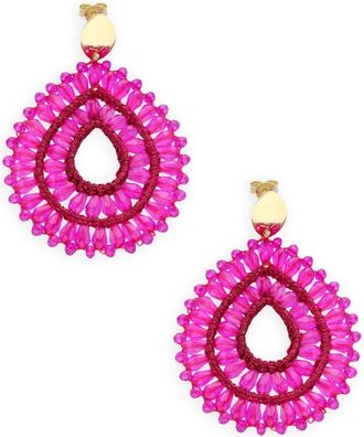 Lott. Gioielli Drop Kristal Oorbellen - Dames - Oorbellen - Roze - ONE Size - Accessoires
