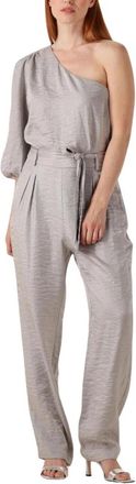 Aaiko Zilveren Jumpsuit voor Stijlvolle Zomerdagen - Dames - Jumpsuits - Grijs - M - Jumpsuits & Playsuits