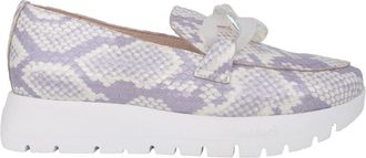 Wonders Paarse Zilveren Loafers Lichtgewicht Comfort Schoenen - Dames - Sleehakken - Veelkleurig - 37 EU - Leer - Schoenen