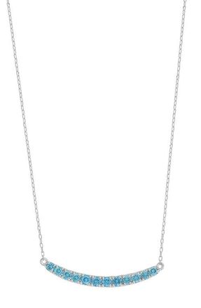 Bony Levy Iris Topaz Curved Bar Pendant Necklace in 18Kw at Nordstrom