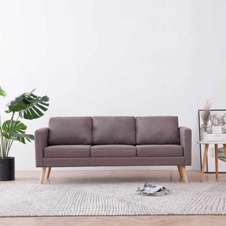 vidaXL Vidaxl - Sof&aacute; De 3 Plazas De Tela Color Gris Taupe