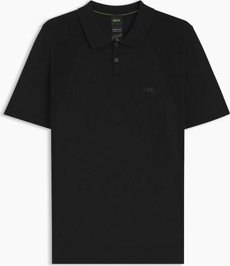 HUGO BOSS Mens BOSS Green Momentum-Lite Mens Short Sleeve Polo Shirt - Black 001 - Size: 42