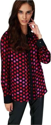 Diane Von F&uuml;rstenberg Overhemden, Dames, Veelkleurig, L, Satijn, Satijnen Chiffon Multicolor Top