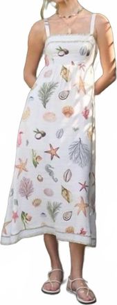 Blu Pepper Nautical Escape Midi Dress In Cream Multi