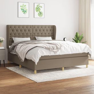 vidaXL Vidaxl - Cama Box Spring Con Colch&oacute;n Tela Gris Taupe 160x200 Cm