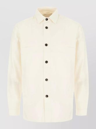 Nine In The Morning stretch linen blend shirt button cuffs