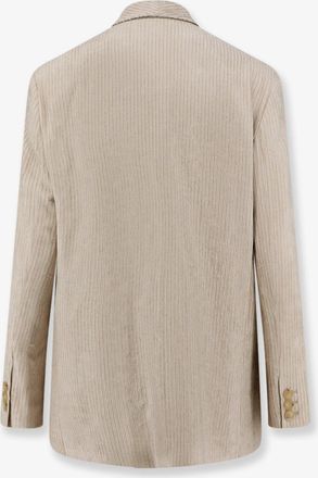 Alysi Womens Blazer Corduroy Beige Viscose Blazers Jacket