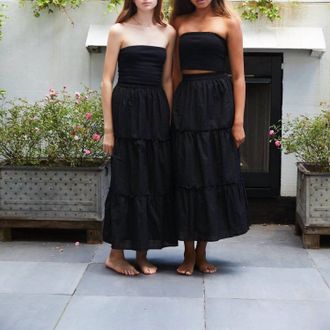 Theme Bella Maxi Heart Skirt In Black