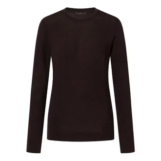 Windsor Long-Sleeve Wool-Blend Shirt - female - Windsor - Round-neck Knitwear - Brown - M - Knitwear