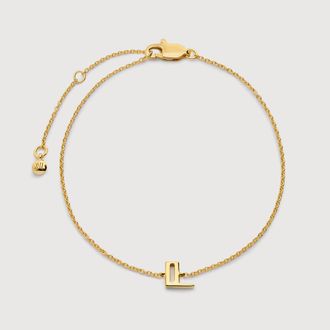 Monica Vinader Gold Initial L Chain Bracelet