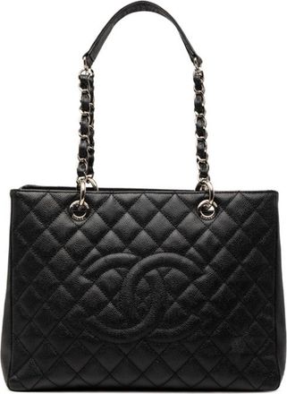 Chanel Black Grained Calfskin Tote Bag (Pre-Owned)