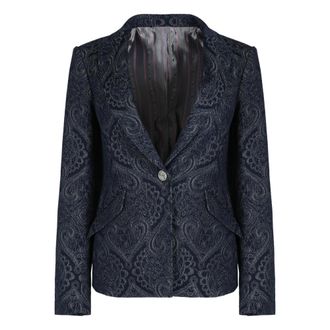 Etro Etro, Blazers, female, Blue, Size: 2XS Denim Jacquard Jacket