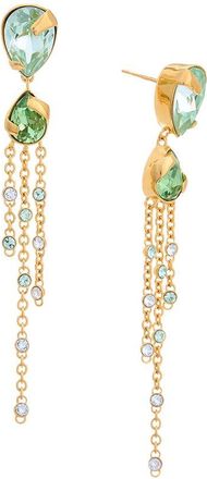 Oscar De La Renta Pear Rhinestone Chandelier Earrings