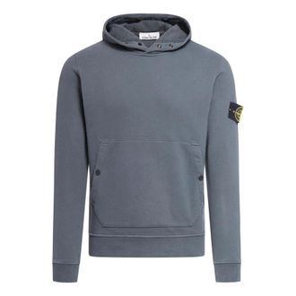 Stone Island Logo Patch Ribbed Hoodie Grey 791561720-V0062
