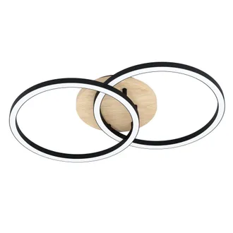 Eglo Eglo - Lomaltas-z Ceiling Lamp Black And Oak 35x58 - Tw - Zigbee, Bluetooth