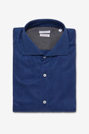 Brunello Cucinelli Flanellhemd mit Fischgr&auml;t-Textur Basic Fit