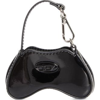 Diesel Play Faux Leather Bag Charm in Black at Nordstrom