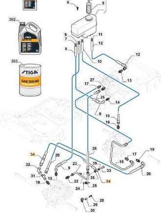 STIGA Sports Manguera By-pass Pfm (kit) Original Stiga - 387869534/0