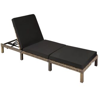 TecTake Sun Lounger Sofia in Natural | Size: 1 Seater
