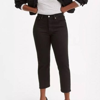 Levi's Womens Wedgie Fit Straight Jeans In Black