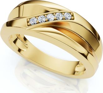 Pompeii3 Mens Diamond Wedding Ring Lab Grown 10k Gold