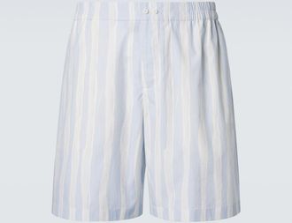 Jacquemus Cale&ccedil;on striped cotton poplin shorts
