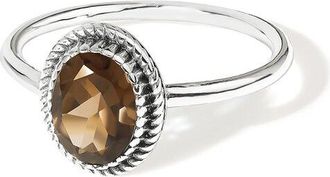 Tiramisu Silver 1.00 Ct. Tw. Smoky Quartz Solitaire Ring
