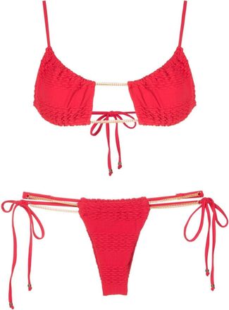 Amir Slama chain-detail textured-finish bikini - women - Polyamide/Elastane - PP